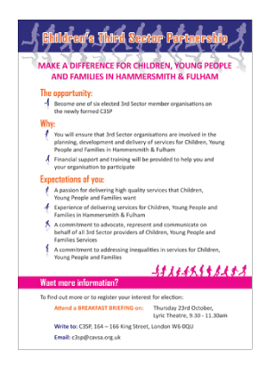 Childrens Third Sector Partnership Flyer &copy; TROTTYdesign