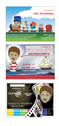 Series of Birthday Invites &copy; TROTTYdesign
