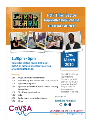 CaVSA Apprenticeship leaflet &copy; TROTTYdesign